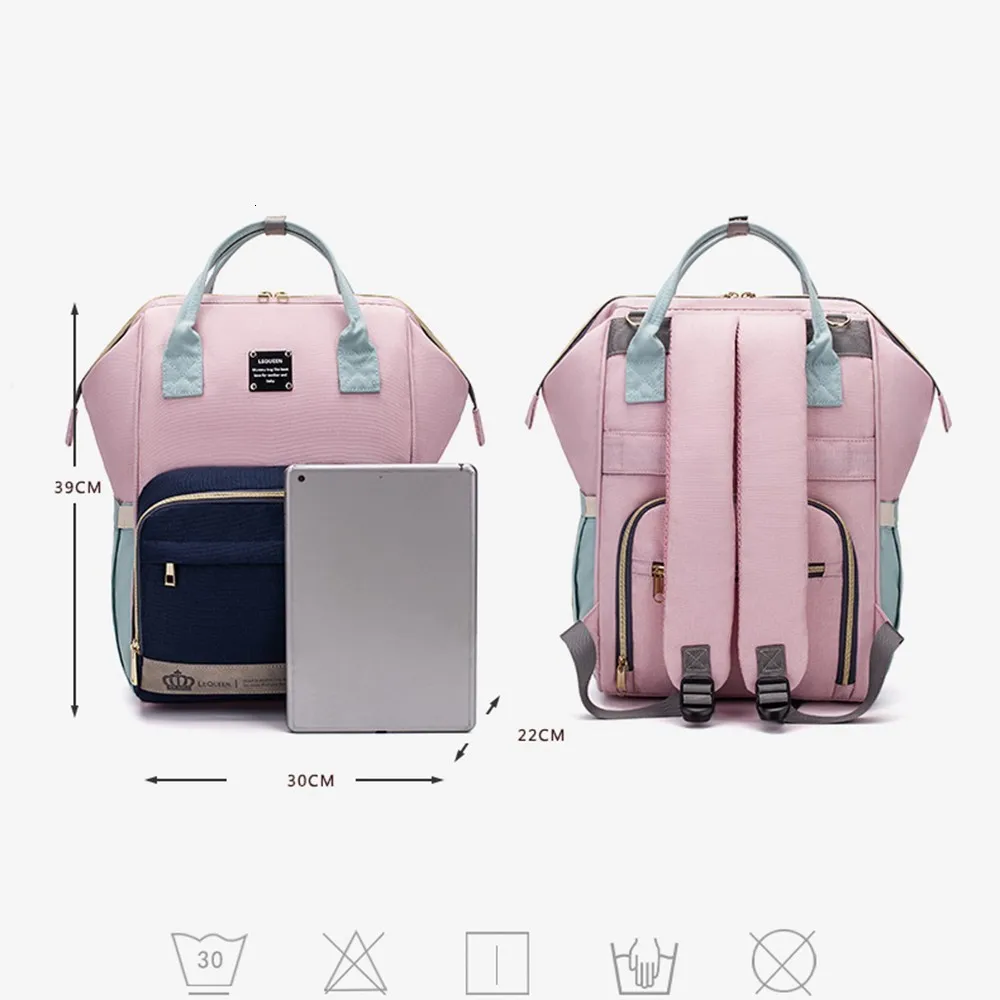 Lequeen детские пеленки мешок Лоскутная Эргономика рюкзак двойной с разделителем для сухого и влажного зоны материнства сумки подгузник уход сумки