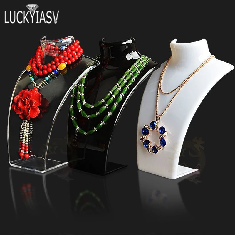 Maniquí acrílico para exhibición Joyas y collares, soporte para pendientes, mostrador, escaparate|Envase y exposición joyería| - AliExpress