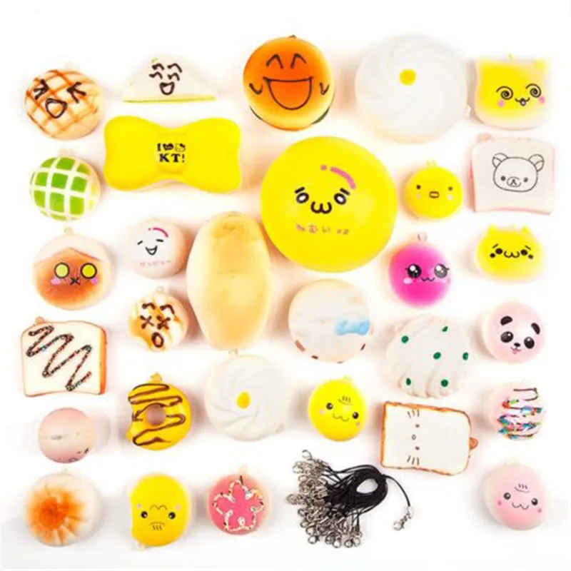 Squishy Lot 10/20/30 PCS Squishy Slow Rising Mini Soft Random Squishy Squishies Toys Cake Bread Squeeze Pressure Relief Toy