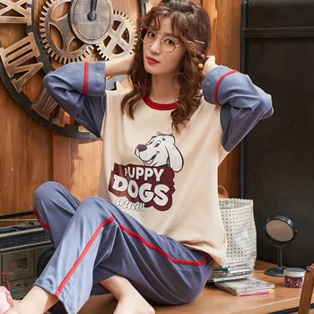 

Clothes for women sleepwear long sleeve sets autumn style pyjama femme pijamas women's pajama larger size xxl pajamas for girl