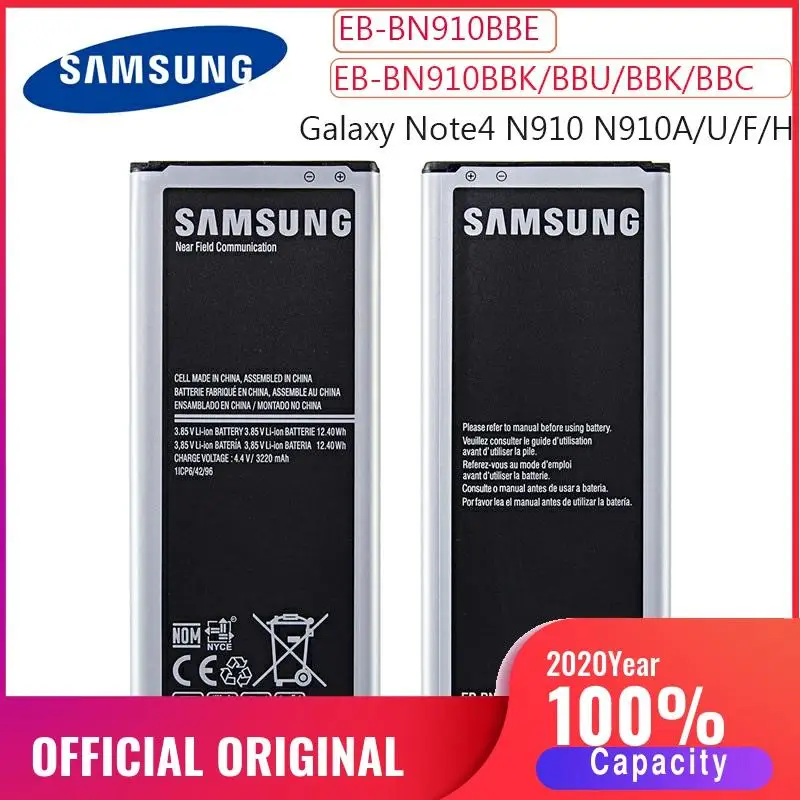 С NFC 100% Оригинальная батарея Φ для Samsung Galaxy NOTE4 N910a N910V N910C NOTE 4 N910u N910F N910H
