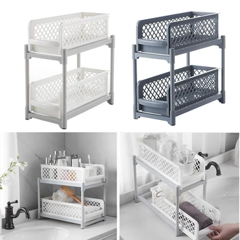 

House Kitchen Storage Rack Slim Slide Tower Assemble Plastic Bathroom Shelf Push-pull Space Saving Make up Tool Organizer New