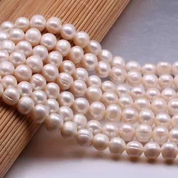

Natural freshwater pearl beads high quality 36 cm round loose beads DIY ladies necklace bracelet 9-10mm