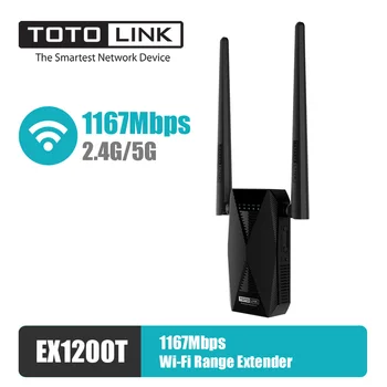 

TOTOLINK EX1200T Wifi Range Extender Wifi speed 1167Mbps 2.4GHz/5GHz 2*5dBi antenna High Gain