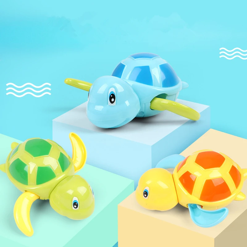 2020 Cute Cartoon Animal Tortoise Classic Baby Water Toy Infant Swim Turtle Wound-up Chain Clockwork Kids Beach Bath Toys