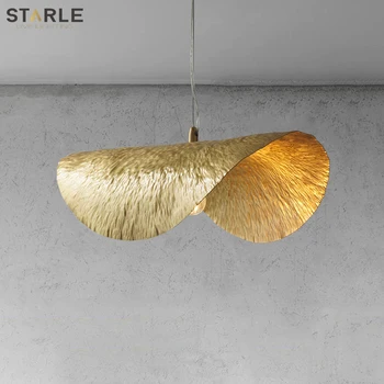 

Lotus Leaf Restaurant Nordic Copper Chandelier Personality Creative Art Light Luxury Designer Bar Clothing Store Decoration
