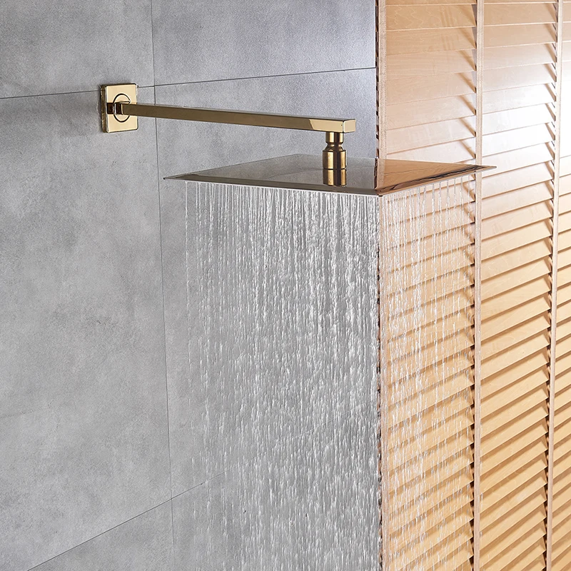 Золотой лак " /10"/1" квадратная насадка для душа для ванной комнаты ультратонкая дождевая душевая головка с душевой рукояткой кран аксессуары настенный