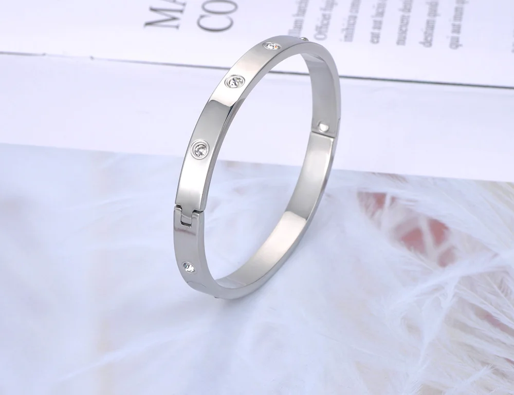 YiKLN Mode Runde Zirkonia Armbänder Für Frauen Männer Gold Silber Farbe Metall Klassische Armband Party Täglichen Schmuck YB19062 – Detail 7