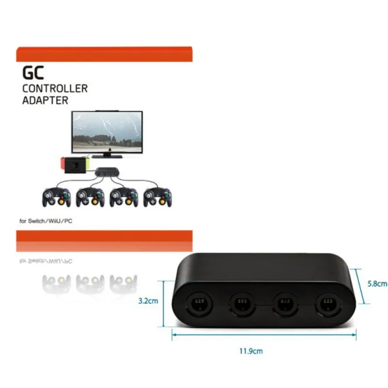 Эффективный 4 порта Gamecube контроллер адаптер GC адаптер для wii U переключатель ПК игровые аксессуары USB адаптер