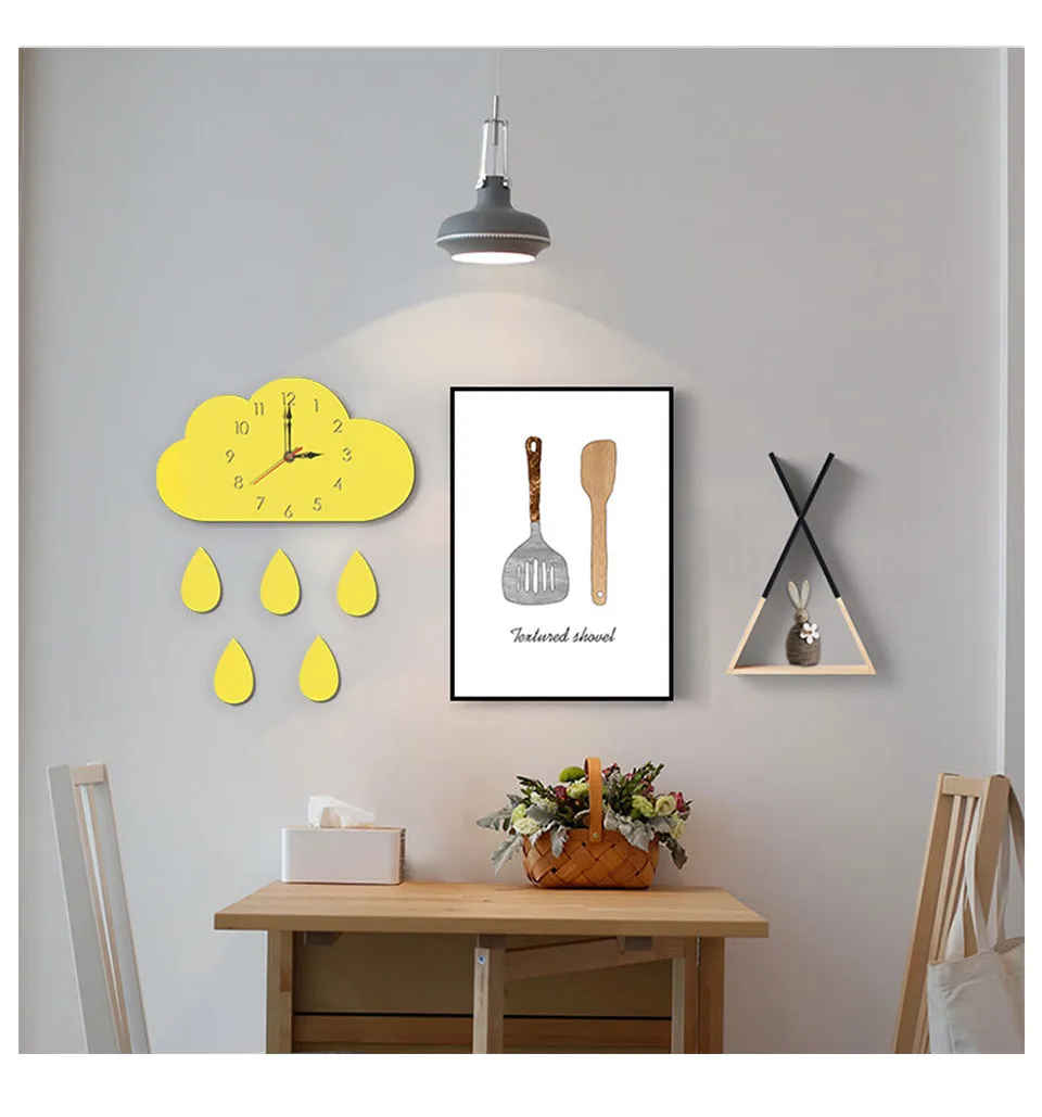 Hot Selling Cloud Home Cartoon Kindergarten Creative Wall Clock Hot Selling Acrylic Children Clock a Generation of Fat