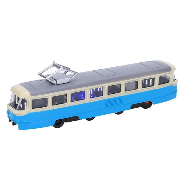 Modèle Classic Train Tram Diecast Pull Back avec musique LED