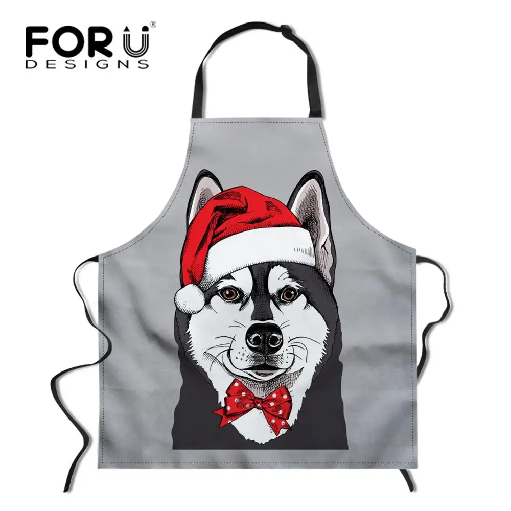 FORUDESIGNS Merry Christmas кухонные женские фартуки маслостойкие шеф-повара Pinafore барбекю вечерние Кухонный Фартук инструменты для уборки дома - Цвет: L284R
