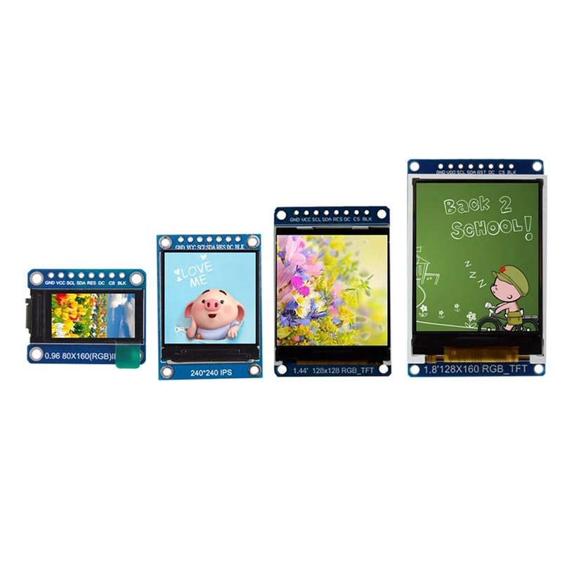 TFT Display 0.96 1.3 1.44 1.8 inch IPS 7P SPI HD 65K Full Color LCD Module ST7735 / ST7789 Drive IC 80*160 240*240 (Not OLED)
TFT Display 0.96 1.3 1.44 1.8 inch IPS 7P SPI HD 65K Full Color LCD Module ST7735 / ST7789 Drive IC 80*160 240*240 (Not OLED)