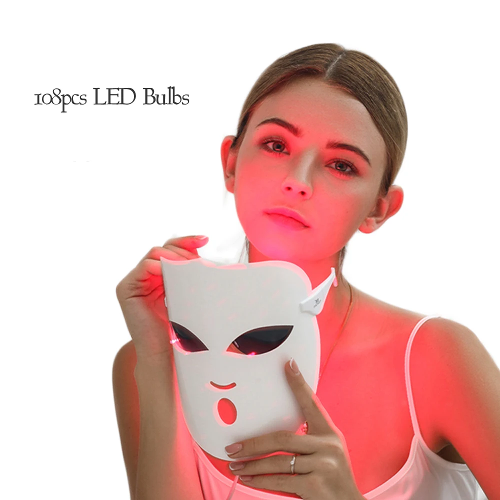 

LED Light Beauty Mask Photon Therapy 108 Lights Colors Light Skin Rejuvenation Wrinkle Reduction Acne Clearance Skin Whitening