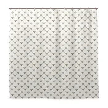 

Unique Shower Curtain Diamonds Polka Dots Crystals Print Eco-Friendly with 12 Hooks in Bathroom W72 xH72