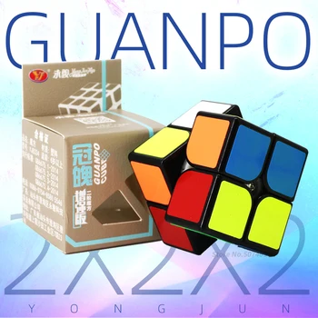 

Cube Puzzle 2x2 Yongjun Guanpo 2x2x2 Magic Cube Speed Black Stickers 50mm Toys For Children Kids cubo WCA Championship 2x2