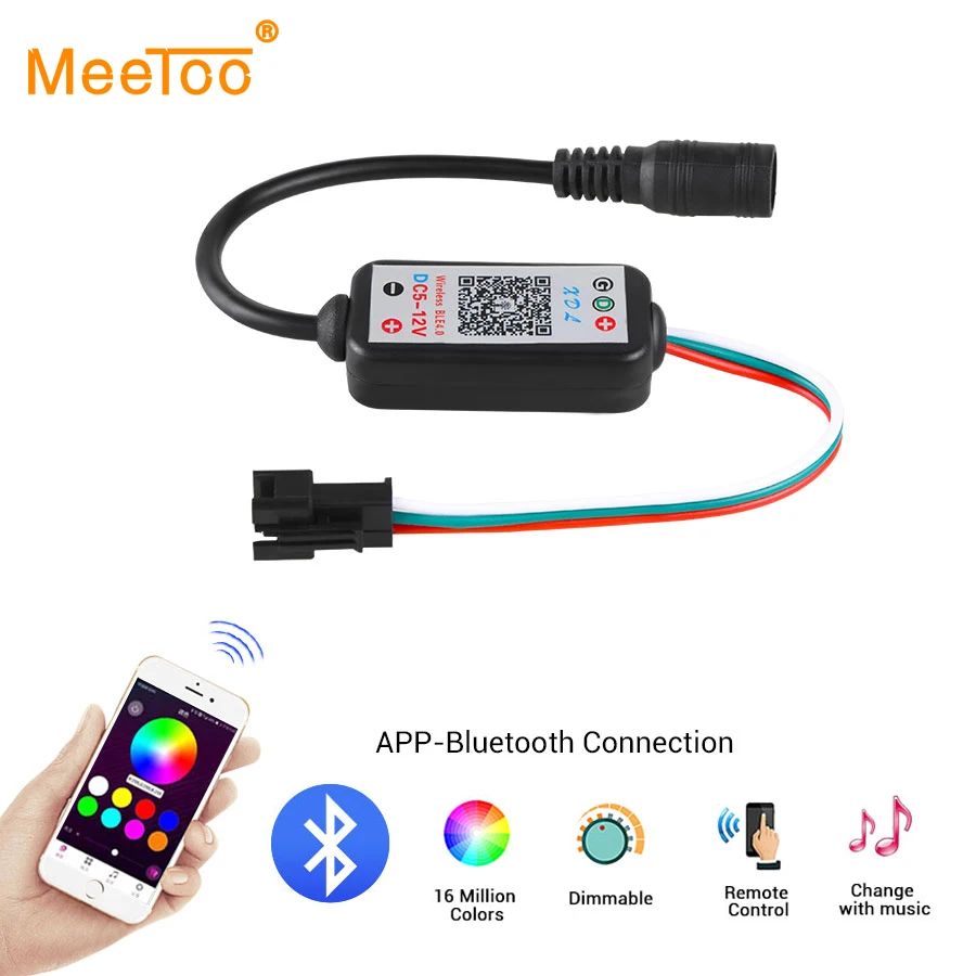 Светодиодный RGB Bluetooth контроллер 5 В ~ 12 постоянного тока беспроводной пульт