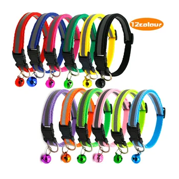 

Color buckle luminous cat bell collar adjustable lovely collar wear comfortable suit of dog and medium pets puppy and kitten use