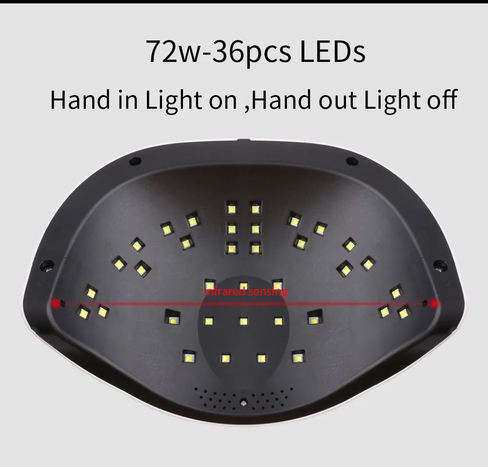 T2 Сушилка для ногтей Светодиодный УФ-лампа 72 Вт лампа для ногтей сушка всех гелей лак Солнечный свет инфракрасное Зондирование для маникюра Инструменты для дизайна ногтей