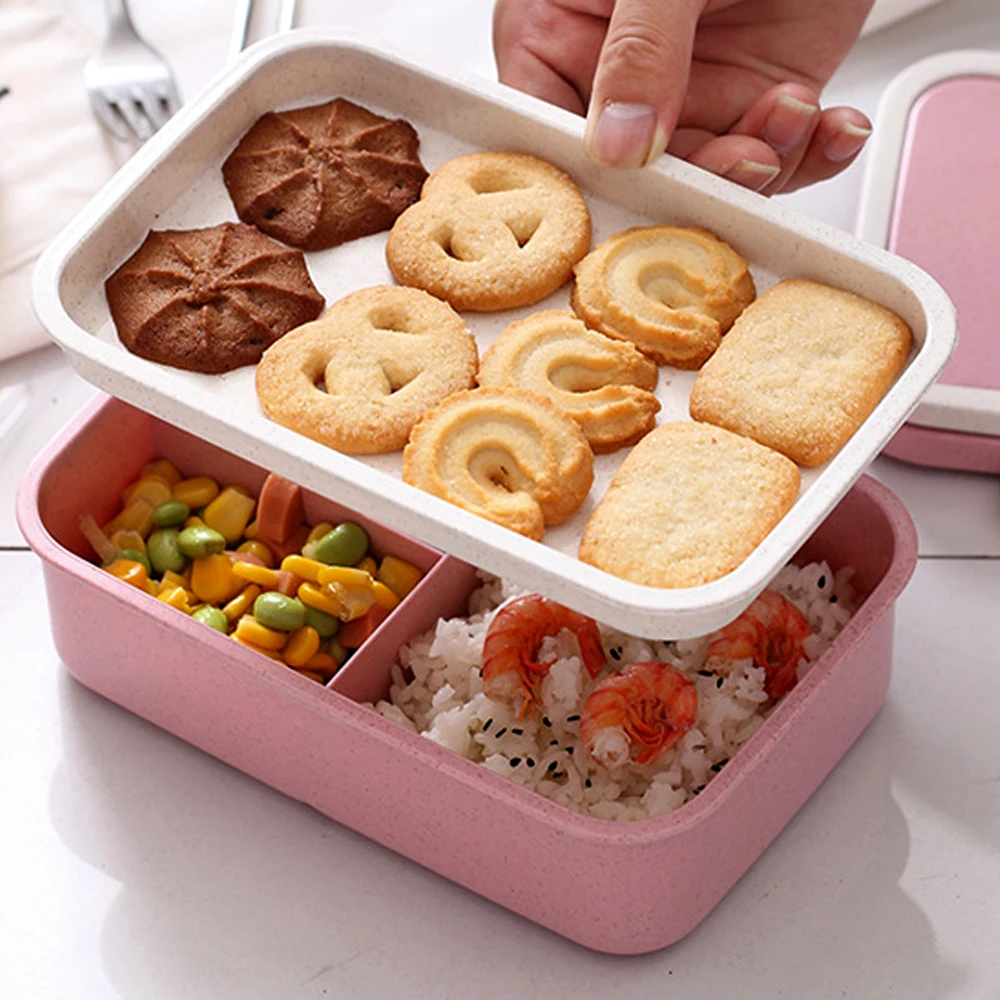 NICEYARD посуда столовая посуда портативный кухонные инструменты мультфильм bento Box Пшеничная солома Ланч-бокс