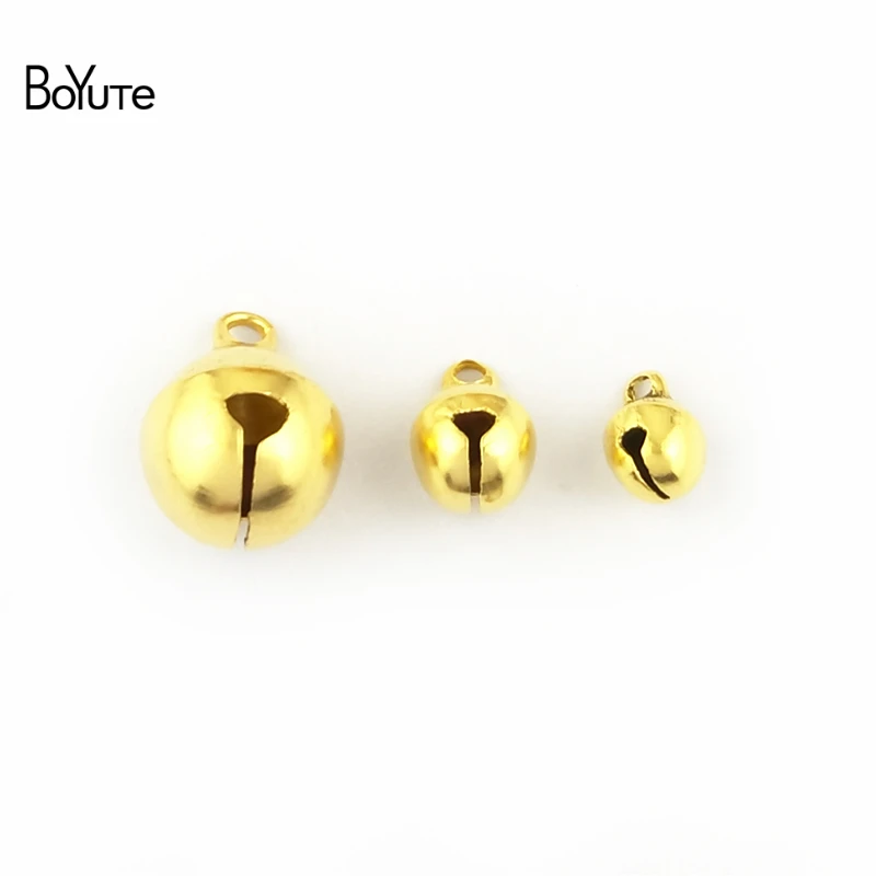 BoYuTe 200Pcs Metal Brass 6MM 8MM 10MM 12MM Small Bell Beads Tinker Bell Christmas Jingle Bell (2)