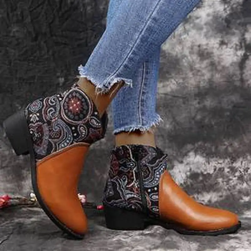 Женские ботильоны Chaussure Ботинки на среднем каблуке размера плюс Гладиаторы с