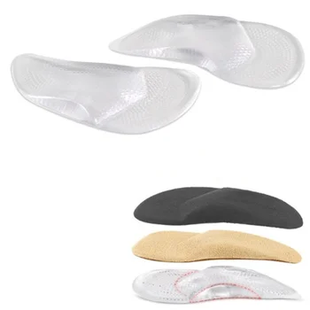 

1 Pair Invisible Silicone Forefoot Pad Arch Support Gel Anti-slip Self-adhesive Half Foot Care Shoe Insole Orthopedic Supplies