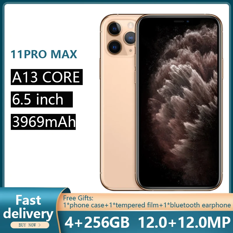 Used Unlocked Original Apple iPhone 11 Pro Max Cell Phones 6.5Inch 4+64/256GB 4G LTE GPS&NFC 12+12MP 1SIM Card Smartphones A13