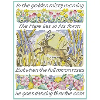 

Moonlight Hare patterns Counted Cross Stitch 11CT 14CT 18CT DIY Chinese Cross Stitch Kits Embroidery Needlework Sets