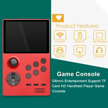 

G6mini Support TF Card Game Console Entertainment Handheld Player Bluetooth Kids Gift Multifunctional Rechargeable Big Screen HD