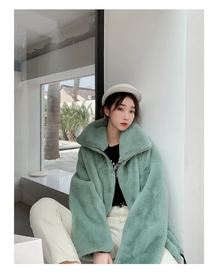 women's clothing winter outerwear coats new winter imitation grass Rabbit fur coat 1019