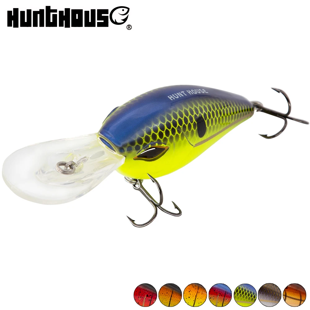 HuntHouse crankbait leurre Deep dive crankbaits crank 60mm13.5g 75mm30g wobbler pesca for bass pike freshwater LW119 fishing lur