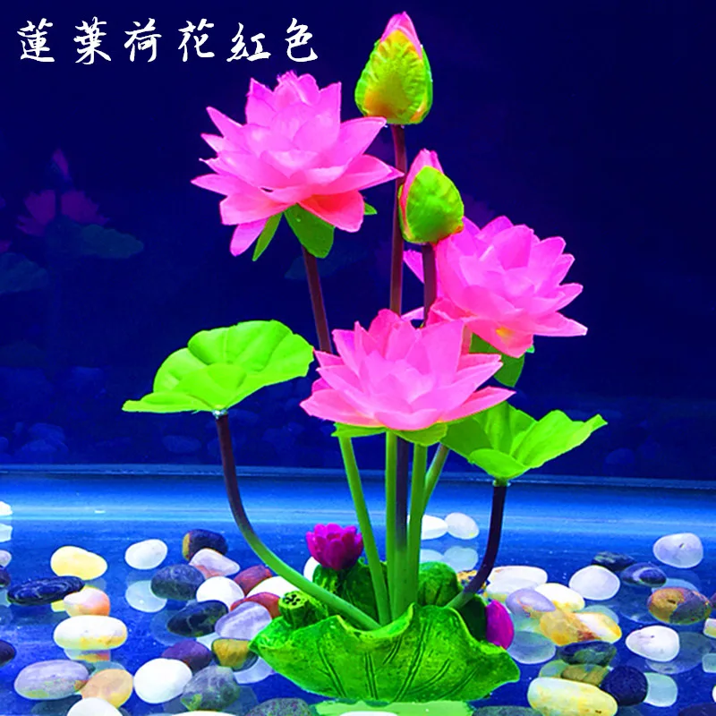 Aquarium Lotus Decoration Fish Tank Landscaping Decoration Resin Three Barrel Lotus Root Lotus Home Flower Landscaping