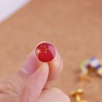 

100pcs/box Map Tacks National Flag Glue Thumbtack Push Pins Notice Board Markers