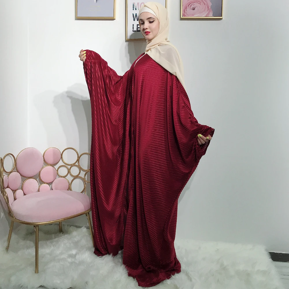 Плиссированная открытая накидка-кимоно Bisht abaya, женские мусульманские Вечерние платья, повседневная одежда с длинными рукавами-бабочками, Дубай, Арабский Кафтан