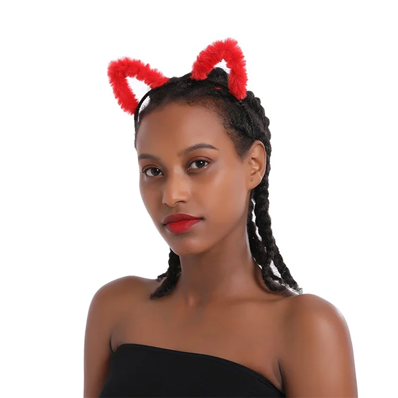 

CN Girl Plush Cat Ears Headbands For Women Head Lovely Hairbands Mulher Thin Hair Hoop Cats Women Girls Party Hair Accessories