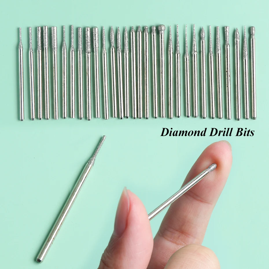Nail Drill Bit Nail Drill Bits Set Quartz Stone Diamond Wool Milling Cutter For Manicure Tools Grinding Sanding Sander Cuticle Pedicure File