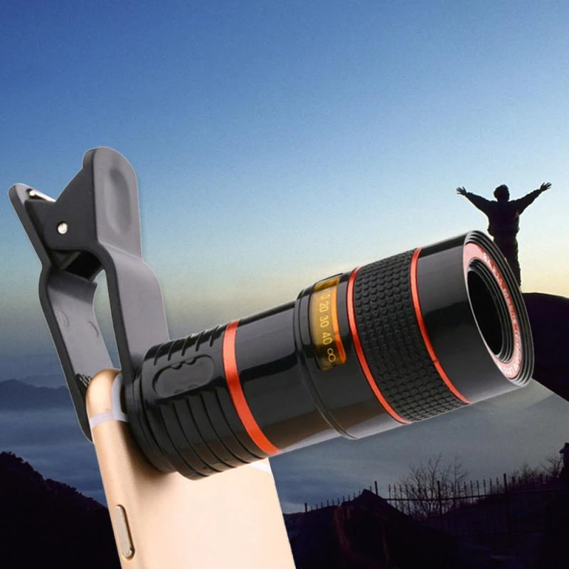 Mobile Phone Camera Lens 12X 8X Universal Clip-on Smartphone Focus Len  Telescope Camera Lens For Cell Phone IPhone Lens phone camera zoom lens