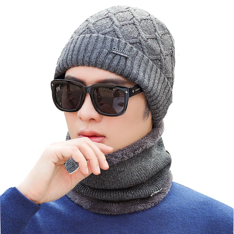 Зимняя шапка Skullies Beanies шапки зимние для мужчин женский шерстяной шарф головные