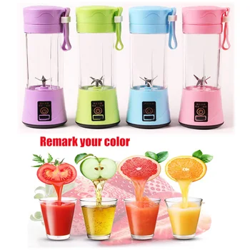 

6 Blades Mini Portable Electric Fruit Juicer USB Rechargeable Smoothie Maker Blender Machine Sports Bottle Juicing Cup 380ML