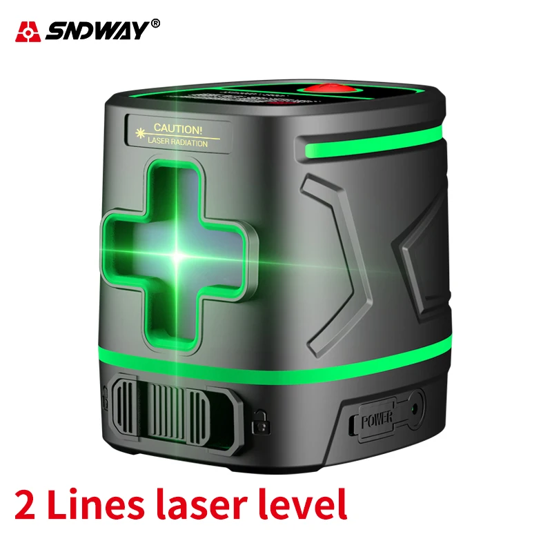 Sndway зеленый лазерный уровень 12/2 линий самонивелирующийся лазерный уровень горизонтальный/вертикальный перекрестный лазерный нивелир устройство лазерного нивелира - Цвет: 331G 2 lines