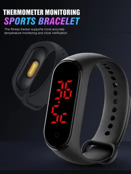 

Sports Smart Bracelet Black Traceable Portable IP67 Waterproof Smart Bracelet with Body Temperature Detection Men Women