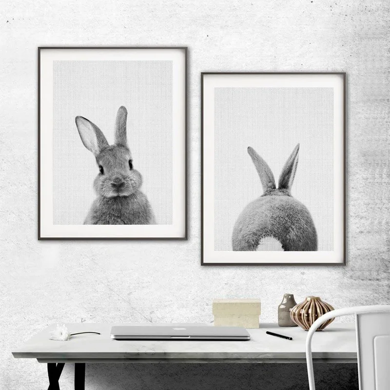 

Northern European-Style Cute Rabbit Canvas Painting Decorative Painting Core Micro Jet Waterproof Frameless Painting Core