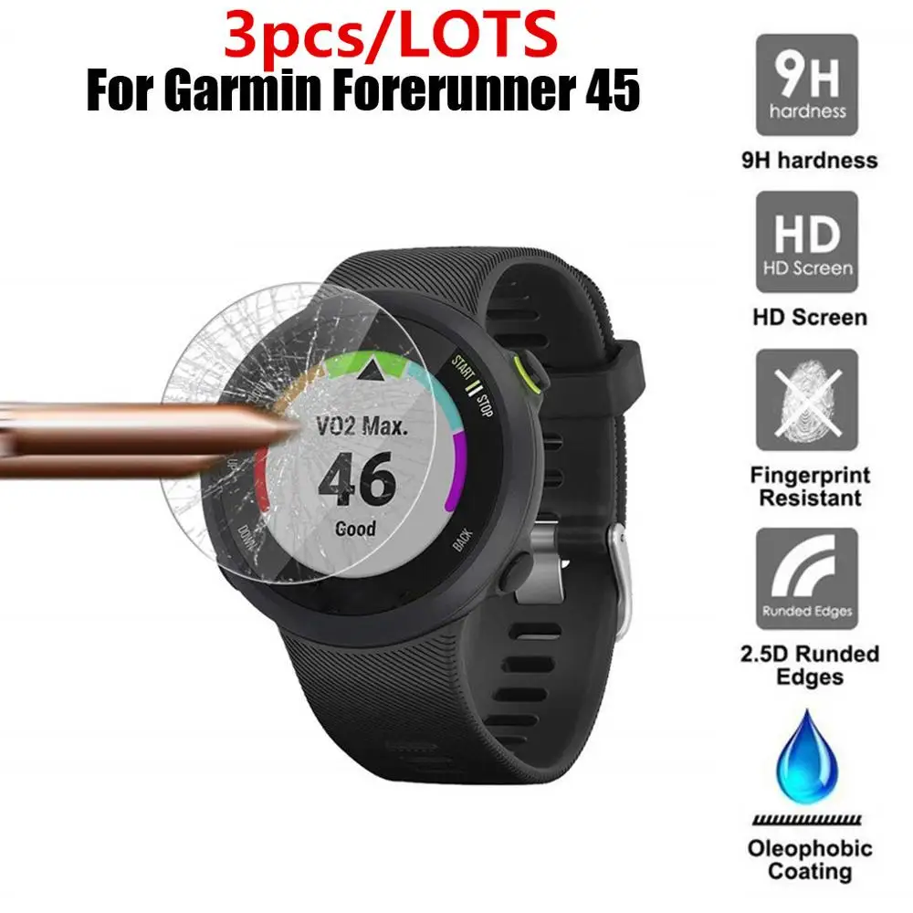 3 предмета в комплекте для Garmin forerunner 45/45S закаленное Стекло Экран протектор Защитная пленка с защитой от взрыва, анти-ударная пленка