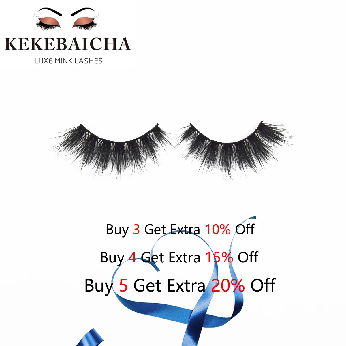 

KEKEBAICHA 3d effect mink lashes 100% sterilized mink fur eyelashes makeup false eyelash reusable winged long eye lashes beauty