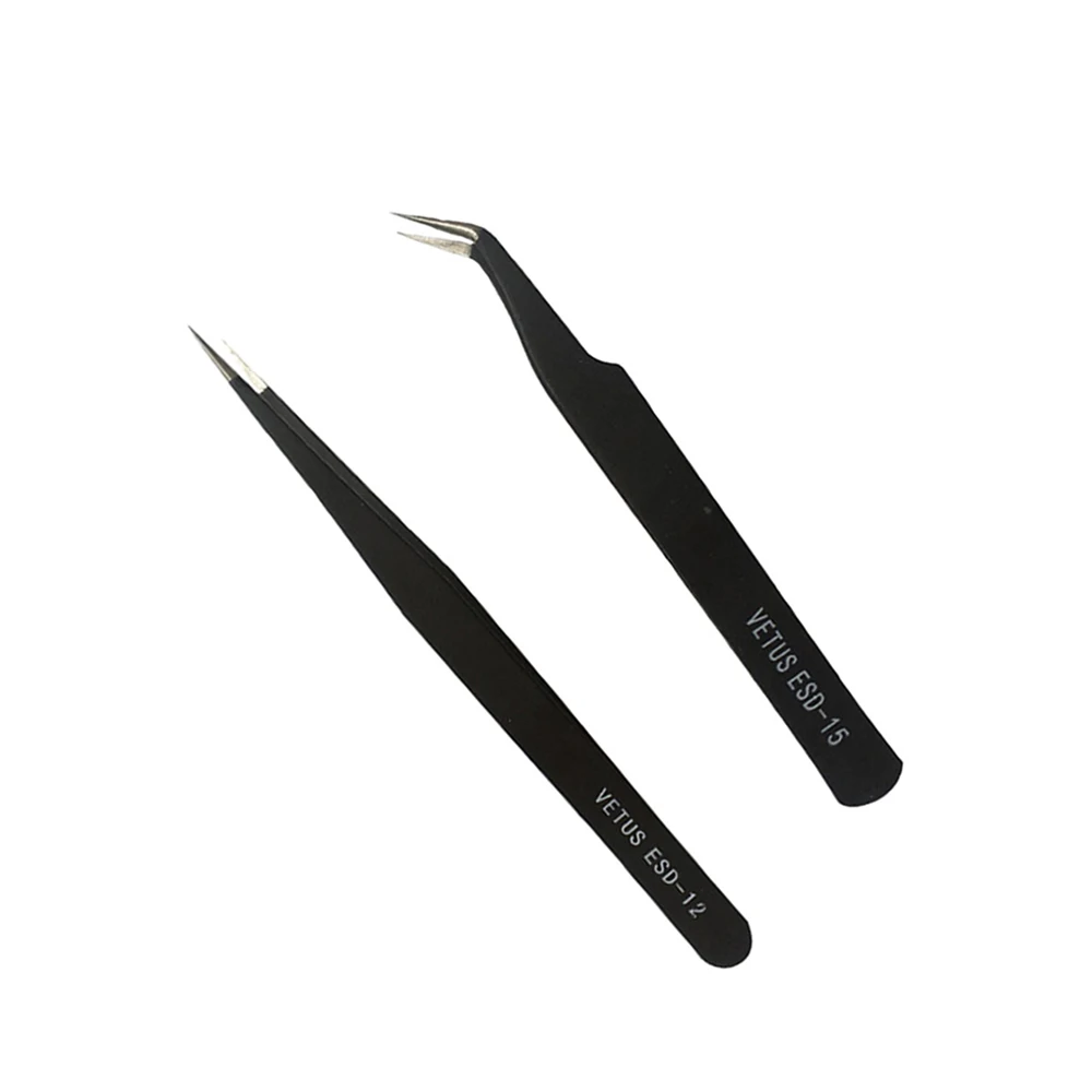 2 pcs/set Stainless Steel Tweezers Anti-static Eyelash Extension Supplies Tweezers Corrosion Resistant Maintenance Repair Tools 4