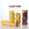 2pcs Wood Lid Glass Airtight Canister Kitchen Storage Bottles Jars Food Container Grains Tea Coffee Beans Grains Candy Jars 2
