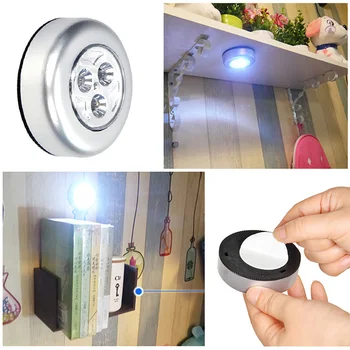 

Mini 3LED Car Light Ceiling Nightlight Lamp Battery Powered Night Light Led Energy Saving Lamp Night Led Light Luminaria TXTB1