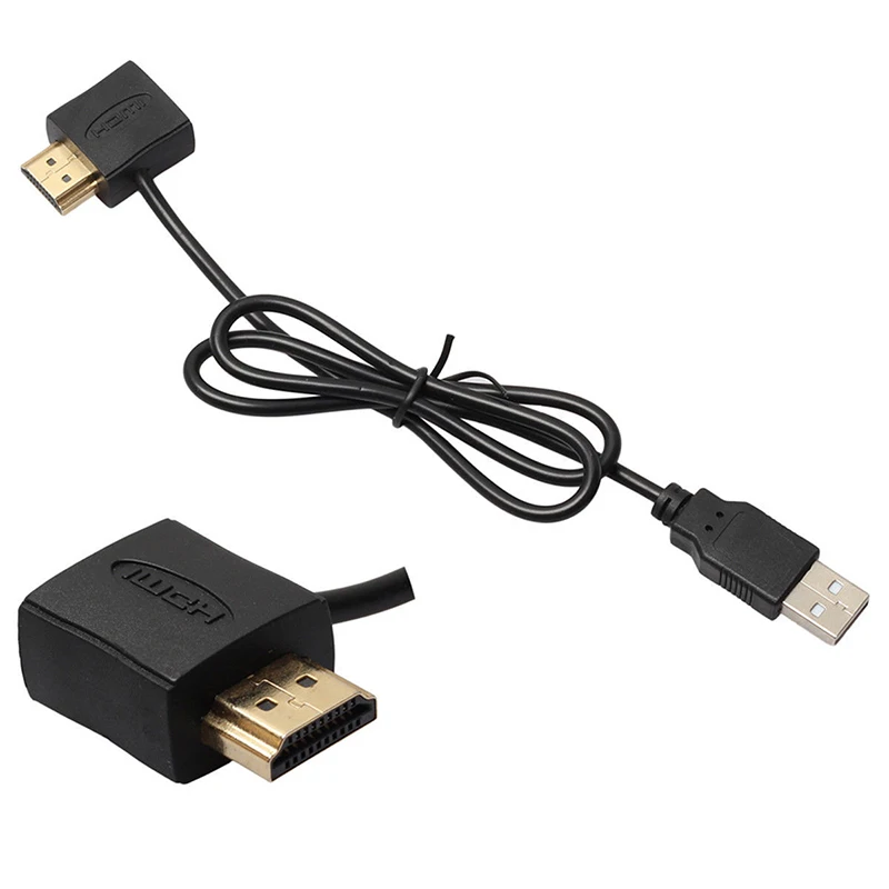 HDMI Мужской Женский адаптер A/V 50 см/1.6ft с USB 2,0 разъем питания LHB99 - Цвет: Черный