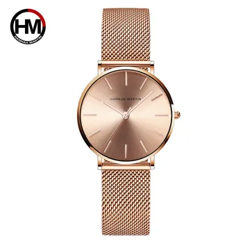 

Reloj Mujer Hannah Martin DW Style Women Watches Top Brand Luxury Rose Gold Ladies Quartz Wrist Watch Clock Saat Montre Femme